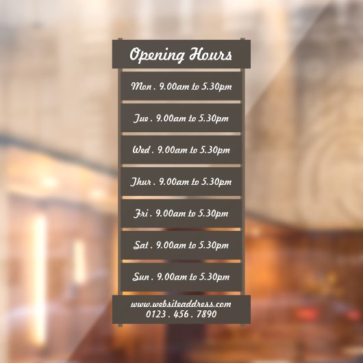 Latjes Bord Effect Openingstijden Ramensticker Raamsticker (Vel 2)