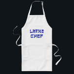 Latke Chef Apron Lang Schort<br><div class="desc">Houdt niet iedereen van latkes op Chanukah! Dit is een geweldig cadeau voor de Latke chef, de persoon die graag Chanoekijke latkes maakt, die calorievrije aardappelpannenkoeken die iedereen graag eet met appelmoes of zure crème. Happy Chanukah!</div>