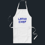 Latke Chef Apron Lang Schort<br><div class="desc">Houdt niet iedereen van latkes op Chanukah! Dit is een geweldig cadeau voor de Latke chef,  de persoon die graag Chanoekijke latkes maakt,  die calorievrije aardappelpannenkoeken die iedereen graag eet met appelmoes of zure crème. Happy Chanukah!</div>