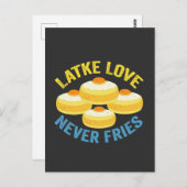 Latke Liefde Verliest Nooit De Moed Grappig Joods  Briefkaart (Voorkant / Achterkant)