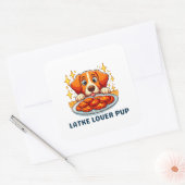 Latke Lover Pup Vierkante Sticker (Envelop)