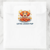 Latke Lover Pup Vierkante Sticker (Tas)