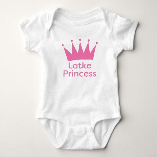 Latke Princess - Jewish Baby Hanukkah Princess Romper (Voorkant)