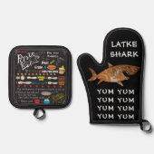 Latke Shark Ovenwant & Pannenlap Set (Voorkant)