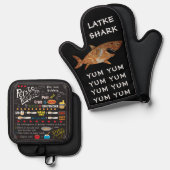 Latke Shark Ovenwant & Pannenlap Set (Voorkant / Achterkant)