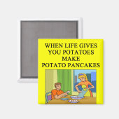 latkes aardappel pannenkoek grap magneet (Voorkant / Achterkant)