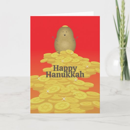 Latkes and Gelt Hanukkah Card Feestdagen Kaart (Voorkant)