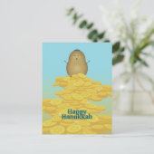Latkes en Gelt Chanoeka kaart (Staand voorkant)