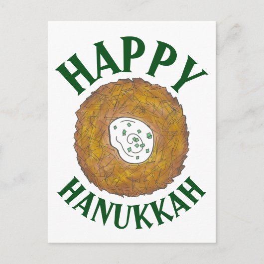 Latkes Happy Hanukkah Chanukah Joodse Feestdagen Aankondigingskaart (Voorkant)
