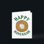 Latkes Happy Hanukkah Chanukah Joodse Feestdagen Kaart<br><div class="desc">Het ontwerp bevat een originele markeringsteken van een heerlijke, platte aardappelpannenkoek die is voorzien van een zure crème, een nietje in de joodse vakantiekuisine. Ideaal voor Hanukkah-feesten! Dit Chanoekapenontwerp is ook beschikbaar op andere producten. Er zijn ook veel extra design beschikbaar in deze winkel! Zie je niet wat je zoekt?...</div>