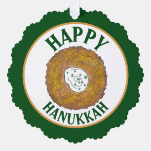 Latkes Happy Hanukkah Chanukah Joodse Feestdagen Ornament Kaart