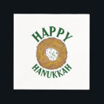 Latkes Happy Hanukkah Chanukah Joodse Feestdagen Servet<br><div class="desc">Het ontwerp bevat een originele markeringsteken van een heerlijke, platte aardappelpannenkoek die is voorzien van een zure crème, een nietje in de joodse vakantiekuisine. Ideaal voor Hanukkah-feesten! Dit Chanoekapenontwerp is ook beschikbaar op andere producten. Er zijn ook veel extra design beschikbaar in deze winkel! Zie je niet wat je zoekt?...</div>