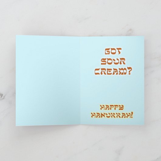 Latkes Roasting op een Open Vuur... Feestdagen Kaart (Binnen)