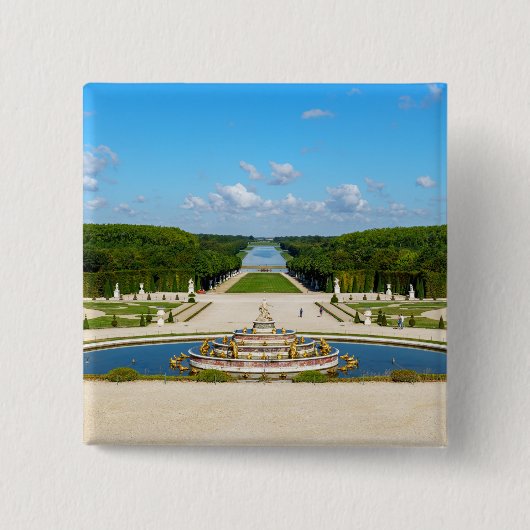 Latona Fountain en Grande Perspective, Versaille Vierkante Button 5,1 Cm (Voorkant)