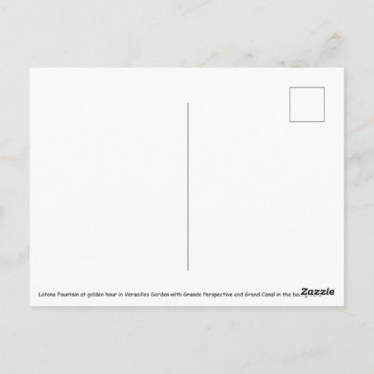 Latona Fountain en Grande Perspective, Versailles Briefkaart (Achterkant)