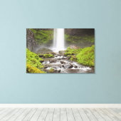 Latourell Falls, Columbia River Gorge, Oregon, Canvas Afdruk (Insitu (Houten vloer))