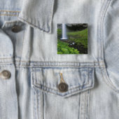 Latourell Falls, Columbia River Gorge, Oregon, Vierkante Button 5,1 Cm (In situ)