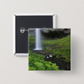 Latourell Falls, Columbia River Gorge, Oregon, Vierkante Button 5,1 Cm (Voorkant /achterkant)