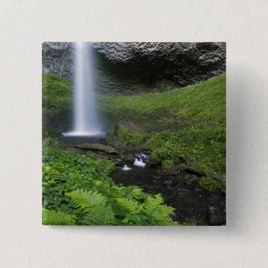 Latourell Falls, Columbia River Gorge, Oregon, Vierkante Button 5,1 Cm (Voorkant)