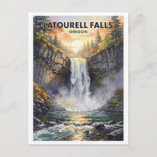 Latourell Falls Oregon Reis naar het verleden Briefkaart