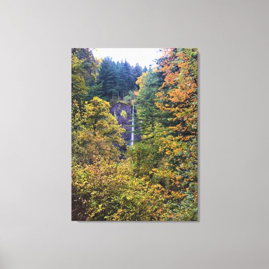 Latourell-Herfsten, Columbia River Gorge, Oregon Canvas Afdruk (Voorkant)