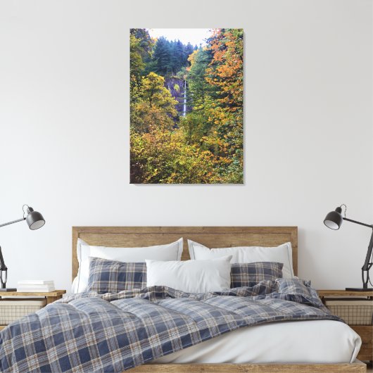 Latourell-Herfsten, Columbia River Gorge, Oregon Canvas Afdruk (Insitu (Slaapkamer))