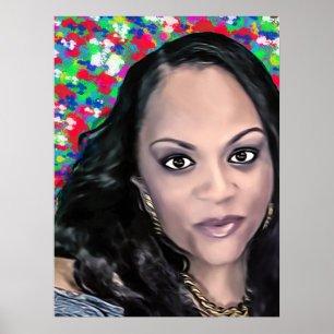 Latoya, kleurenselfie poster