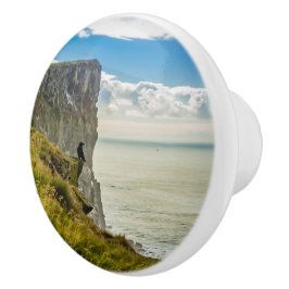Latrabjarg cliffs, IJsland Keramische Knop