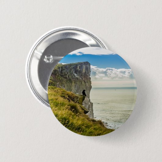 Latrabjarg cliffs, IJsland Ronde Button 5,7 Cm (Voorkant /achterkant)