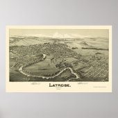 Latrobe, PA Panorama Map - 1900 Poster (Voorkant)