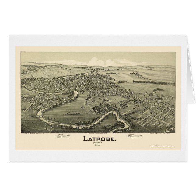 Latrobe, PA Panoramische kaart - 1900 (Voorkant Horizontaal)