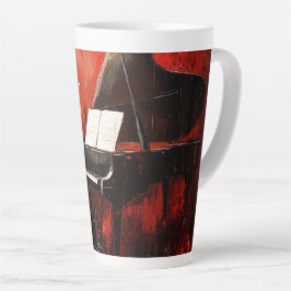 Latte: 3 instrumenten met rode muur latte mok