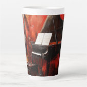 Latte: 3 instrumenten met rode muur latte mok (Voorkant)