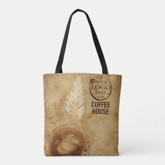 Latte Art cafés en coffeeshops Logo Business Tote Bag (Achterkant)