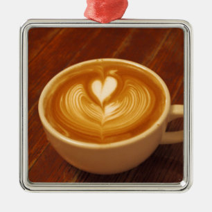 Latte Art Coffee Love Metalen Ornament