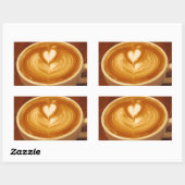 Latte Art Coffee Love Rechthoekige Sticker (Vel)
