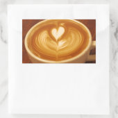 Latte Art Coffee Love Rechthoekige Sticker (Tas)