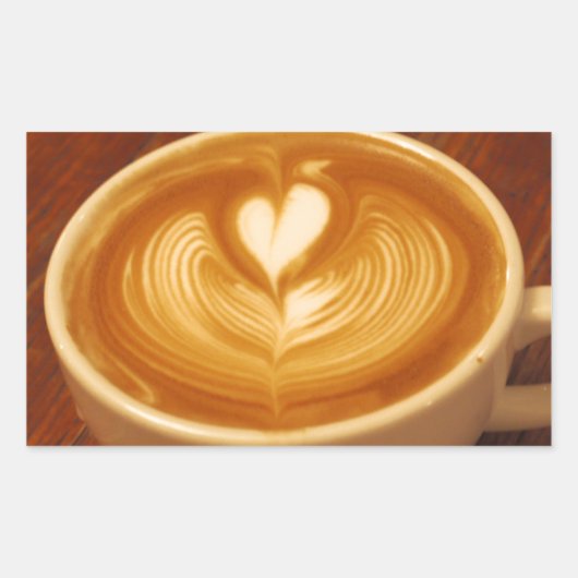 Latte Art Coffee Love Rechthoekige Sticker (Voorkant)