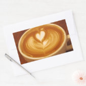 Latte Art Coffee Love Rechthoekige Sticker (Envelop)