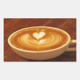 Latte Art Coffee Love Rechthoekige Sticker