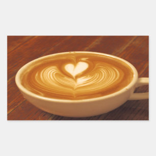 Latte Art Coffee Love Rechthoekige Sticker