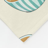 Latte Art in Cute Blue Coffee Mugs Fleece Deken (Hoek)