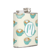 Latte Art in Cute Blue Coffee Mugs Heupfles (Rechts)