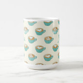 Latte Art in Cute Blue Coffee Mugs met naam Koffiemok (Center)