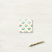 Latte Art in Cute Blue Coffee Mugs Post-it® Notes (Op bureau)