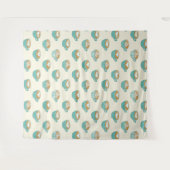 Latte Art in Cute Blue Coffee Mugs Wandkleed (Voorkant (horizontaal))