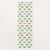 Latte Art in Cute Blue Coffee Mugs Yogamat (Achterkant)