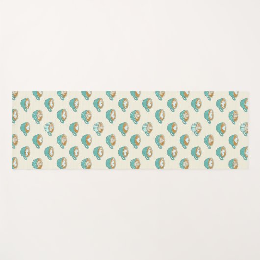 Latte Art in Cute Blue Coffee Mugs Yogamat (Voorkant (horizontaal))