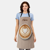 Latte Art Koffie Persoonlijk  Schort (Gedragen)