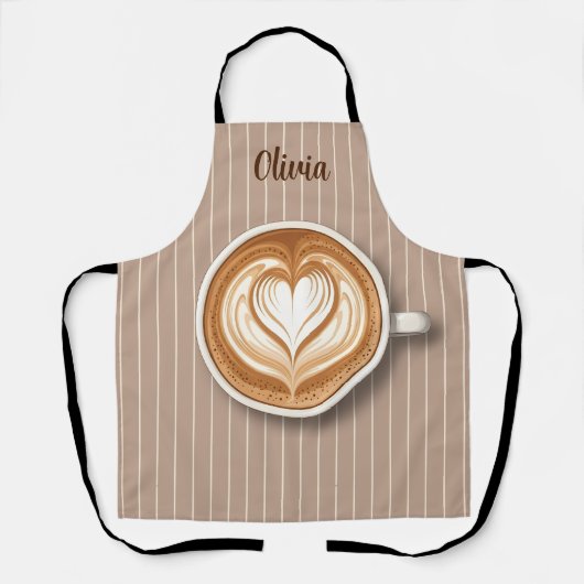 Latte Art Koffie Persoonlijk  Schort (Voorkant)